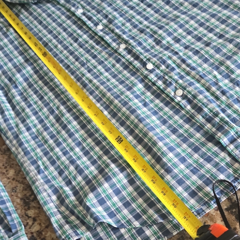 J. Crew Navy and Green Checkered Shirt - Picture 9 of 10